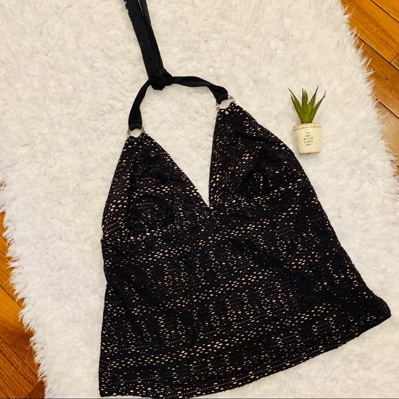 Catalina Swim Catalina Black Crochet Halter Tankini Top Poshmark